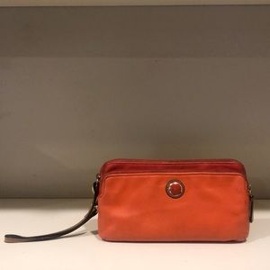Orange Coach Leather Wallet